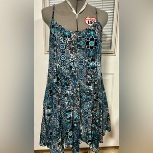 Lily Rose Blue and Black Maxi Skirt